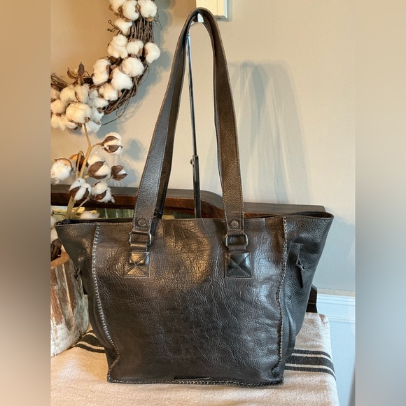 Bed Stu Leather Celindra LTC Shoulder Tote Bag Black Rustic Retail $305 - Picture 4 of 15